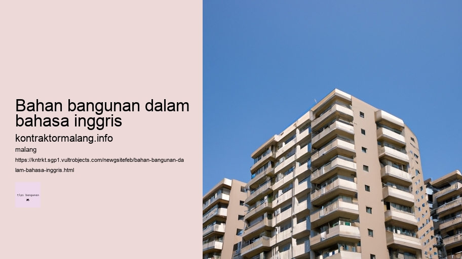 bahan bangunan dalam bahasa inggris